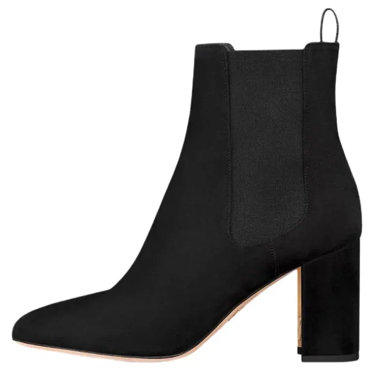 DIOR D Art Short Chelsea Boots 8cm Women's Black