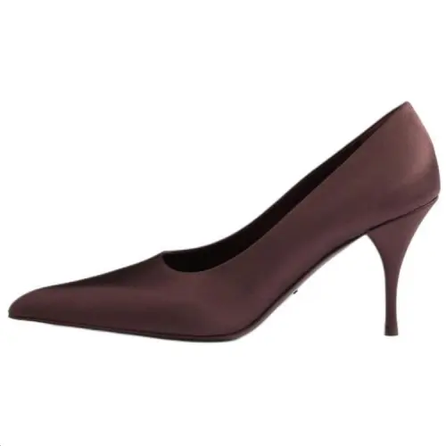 PRADA Slim Heel High Heels 8.5cm Women's Burgundy