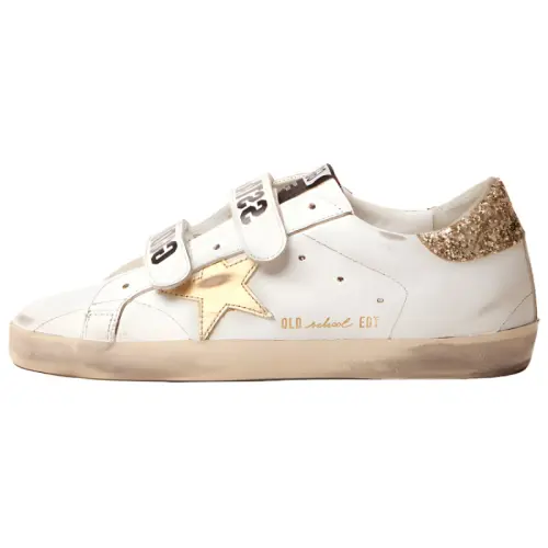 Golden Goose Old School Low top Skateboard Shoes Women's Ecru Gold