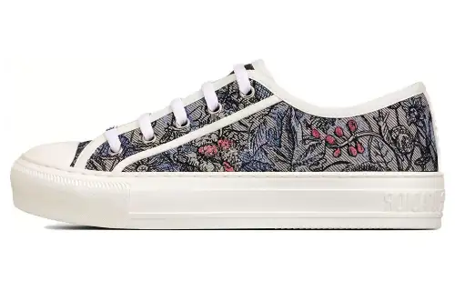 DIOR Walk'n'Dior Platform Shoes Embroidery Low top Stylish Skateboarding Shoes Women's Blue