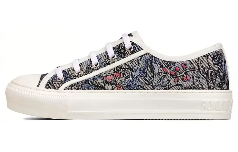 DIOR Walk'n'Dior Platform Shoes Embroidery Low top Stylish Skateboarding Shoes Women's Blue