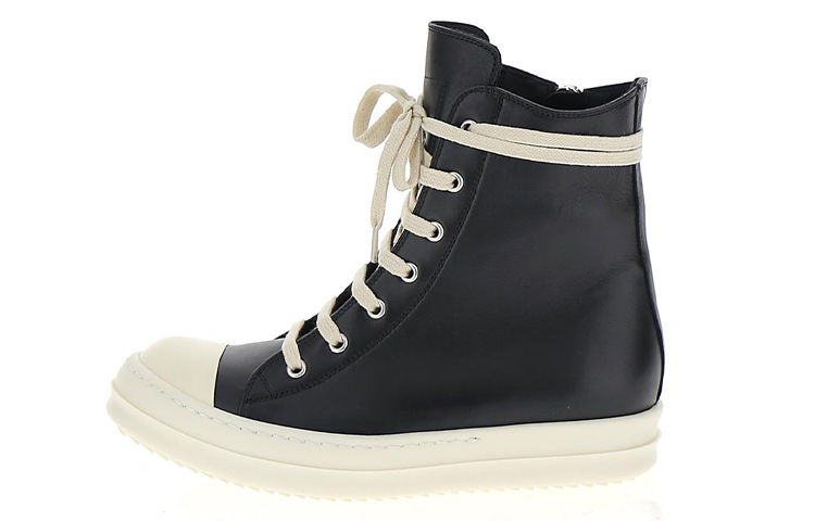 RICK OWENS/RO Phlegethon Cow Leather Cushioning High top Casual Shoes Women's Black