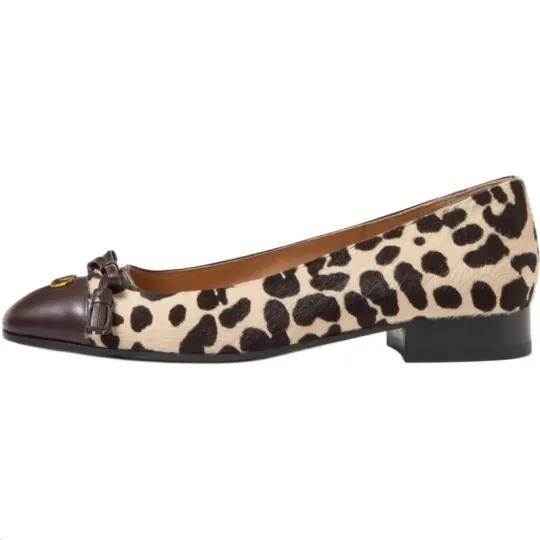 Valentino Leopard Printed Bow Detailed Ballet Flats Women's