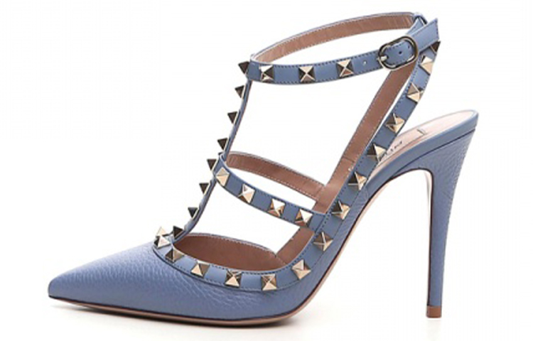 Valentino Valentino Rockstud studded slingback studded shoes stiletto high heels women's blue