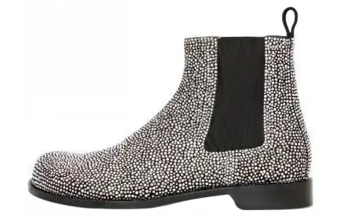 LOEWE Campo Leather Short Chelsea Boots Men's Silver