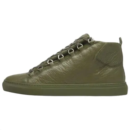 Balenciaga Arena Leather High top Skateboard Shoes Men's Green