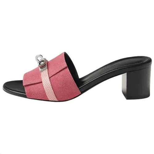 HERMES Gigi Slide Slippers 5cm Women's Pink