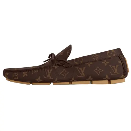 LOUIS VUITTON Driver Cow Leather Casual Shoes Men's Brown