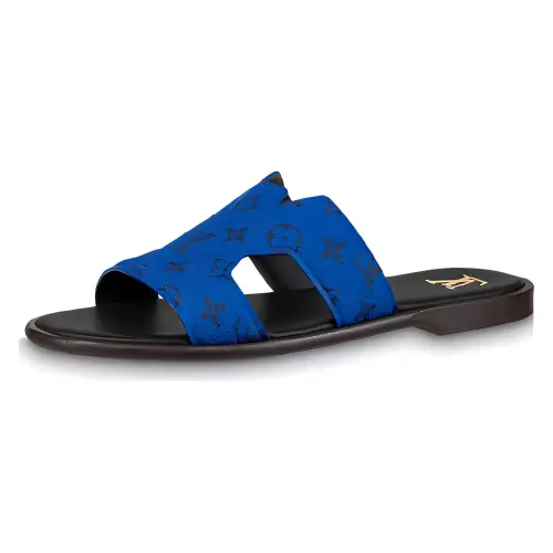LOUIS VUITTON Oasis Rubber Slide Slippers Men's Blue