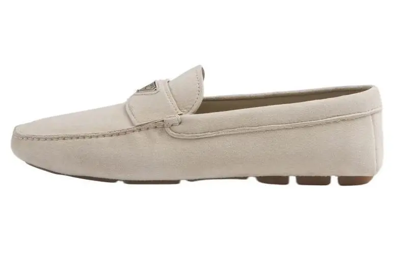 PRADA Triangle-logo Suede Loafers