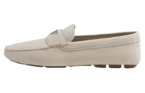PRADA Triangle-logo Suede Loafers