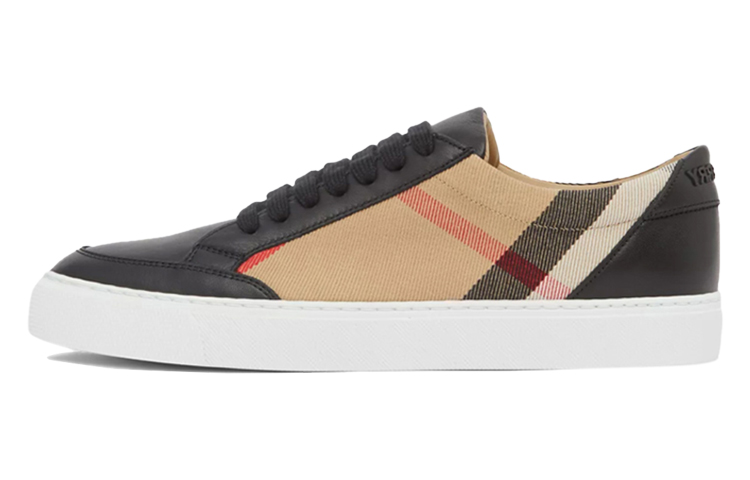Женские кеды Burberry Check Pattern (черные)