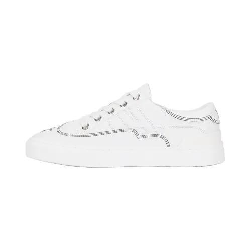 HERMES Leather Low top Skateboard Shoes Women's White