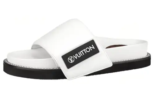 LOUIS VUITTON Sunset Slide Slippers Women's White