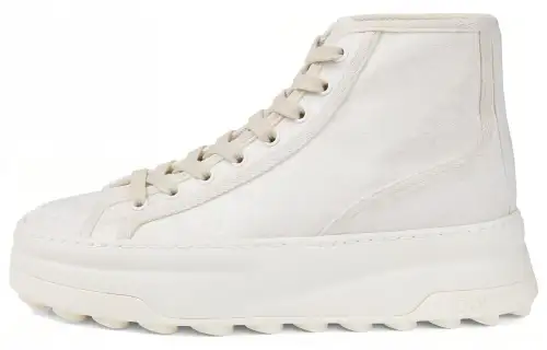 GUCCI Interlocking Canvas Stylish Skateboarding Shoes Women's White