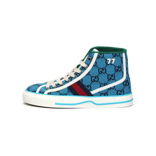 GUCCI Tennis 1977 Casual Stylish Skateboarding Shoes Women's Blue
