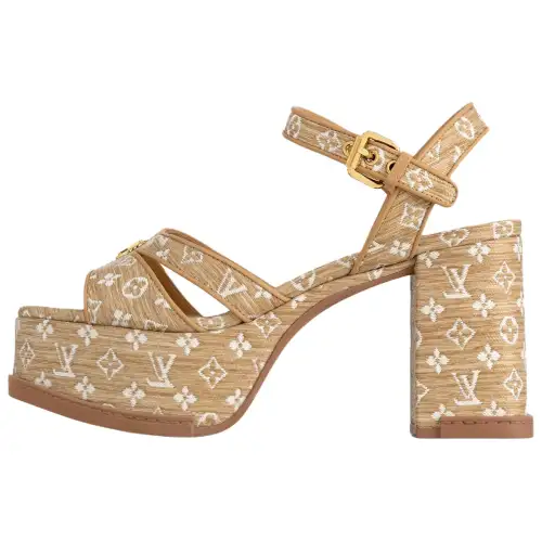 LOUIS VUITTON Maya One Strap Sandals 4.5cm Women's Beige