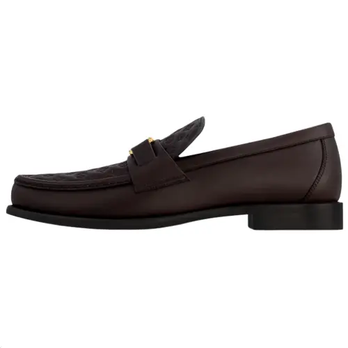 LOUIS VUITTON Major Cow Leather Loafers Men's Chestnut