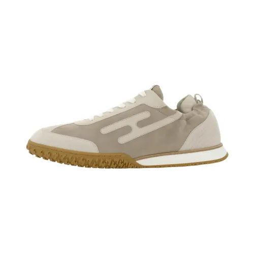 HERMES Hermès Jet suede round toe lace-up moral training shoes lifestyle casual shoes men's beige