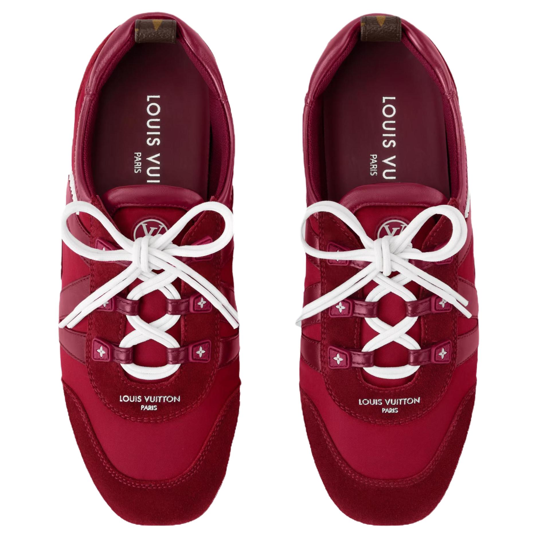 Женские кроссовки Louis Vuitton Sneakerina (красные) — фото 4