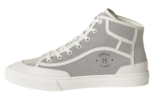 HERMES Get Up Lace Up High top Stylish Skateboarding Shoes Men's Gray White