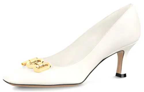 LOUIS VUITTON Rotary Slim Heel High Heels 6.5cm Women's White