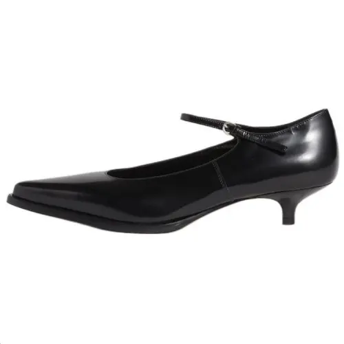 MIU MIU Leather Slim Heel High Heels 3.5cm Women's Black