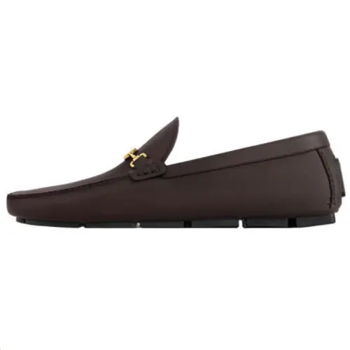LOUIS VUITTON Driver Cow Leather Casual Shoes Men's Brown