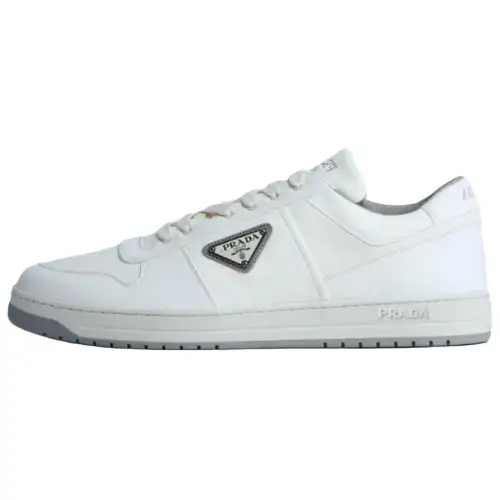 PRADA Downtown Leather Low top Skateboard Shoes Men's White