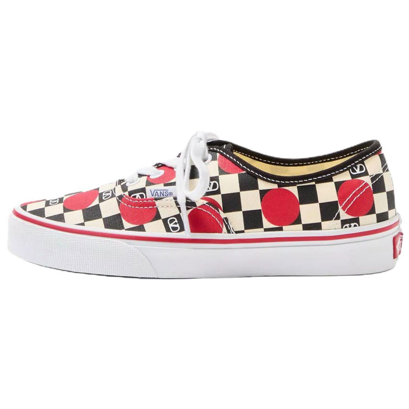 Женские кеды Valentino x Vans Garavani VLogo (красно-белые)