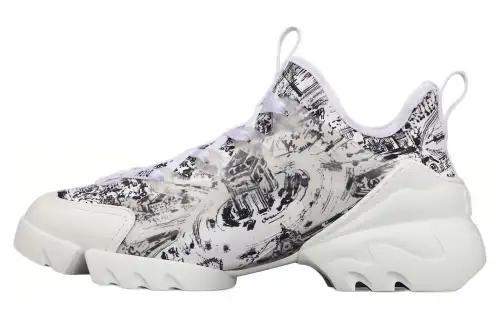 DIOR D Connect Low top Casual Shoes Women's White Black