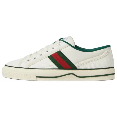 GUCCI Tennis 1977 Low top Skateboard Shoes Women's White Green