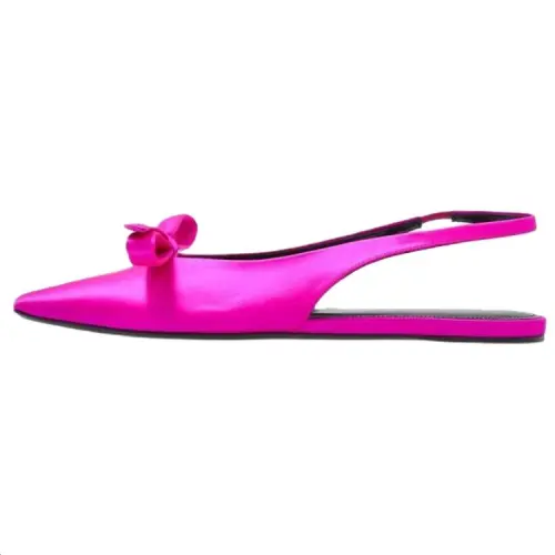 Balenciaga Bow Detailed Slingback Flat Shoes Women's