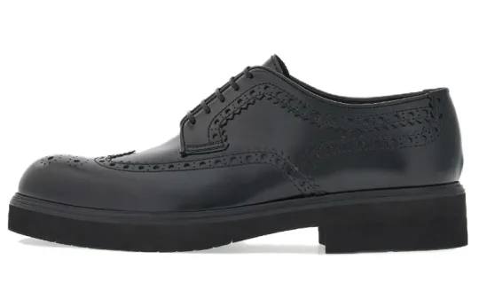 FERRAGAMO Decorative-stitching Leather Derby Shoes