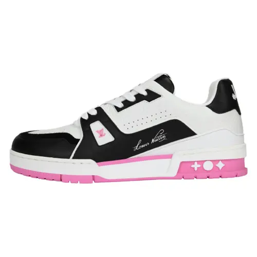 LOUIS VUITTON Trainer Cow Leather Low top Skateboard Shoes Men's Pink