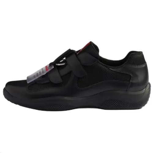PRADA America's Cup Leather Low top Casual Shoes 3.5cm Men's Black