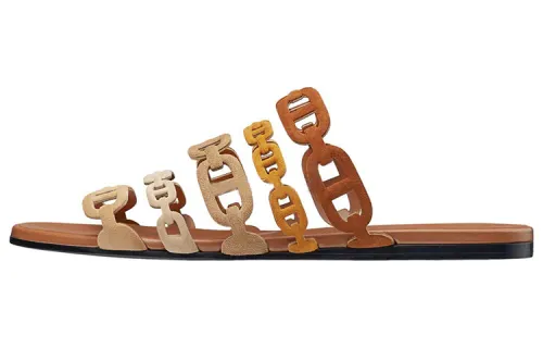 HERMES Slide Slippers Women's Brown