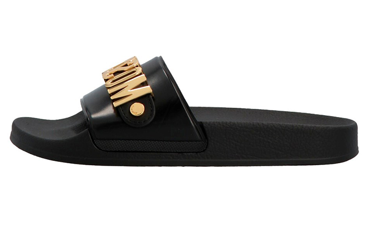 MOSCHINO Slide Slippers Women's Black Gold