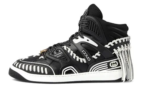 GUCCI Basket High top Skateboard Shoes Men's Black