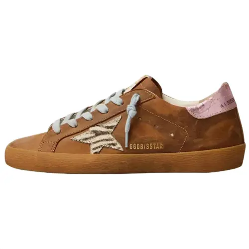 Golden Goose Super Star Stylish Skateboarding Shoes Women's Brown Distressed