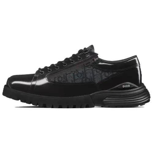 DIOR Combat Leather Low top Casual Shoes Men's Black