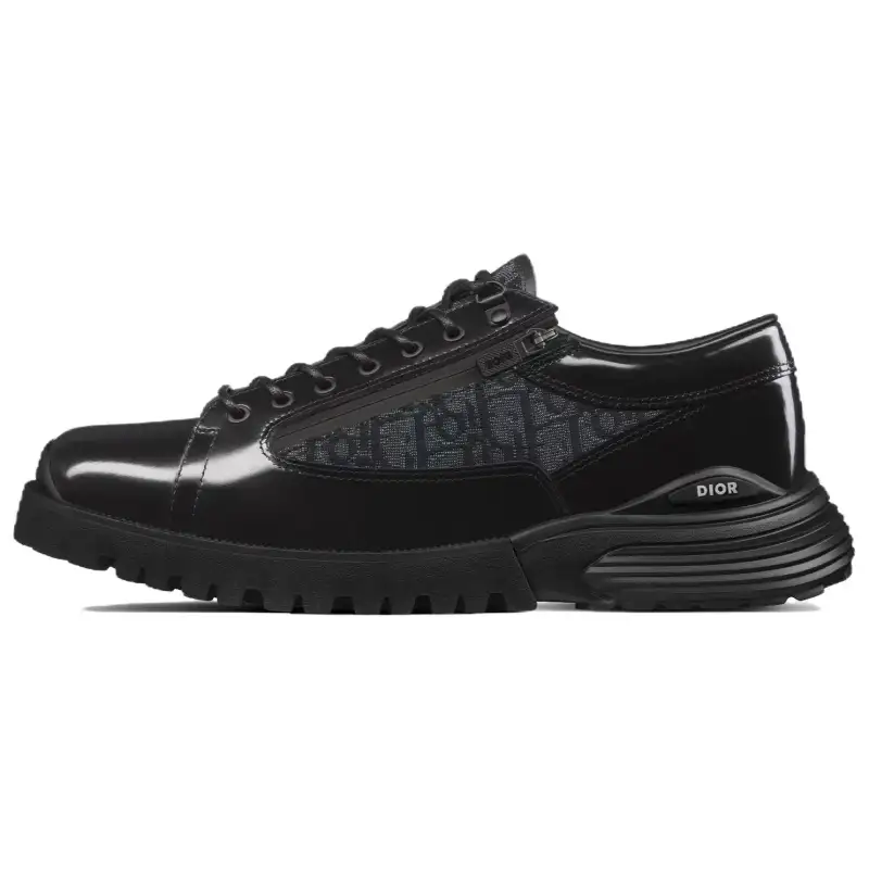 DIOR Combat Leather Low top Casual Shoes Men's Black