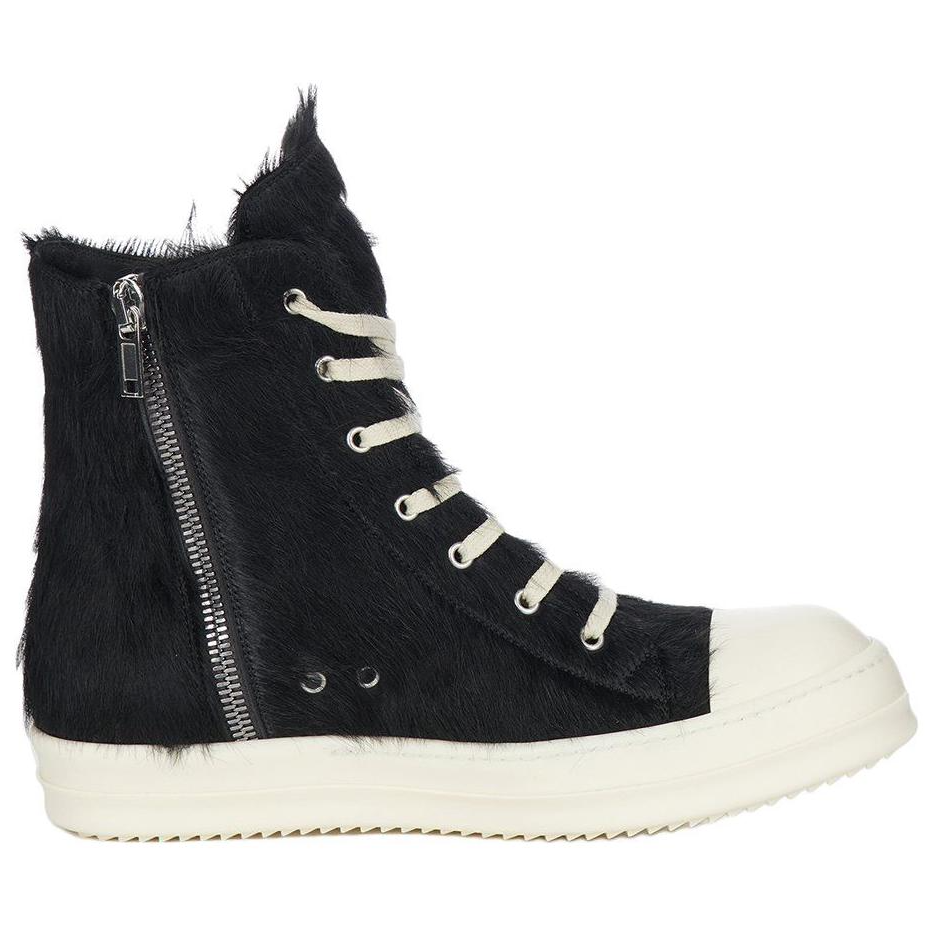 RICK OWENS/RO Cow Leather High top Skateboard Shoes Men's Black
