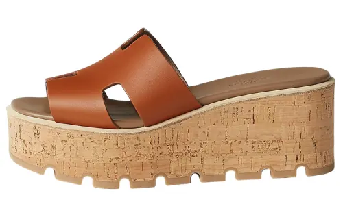 HERMES Slide Slippers Women's Brown