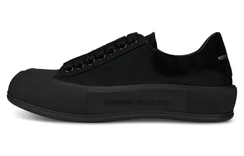 Alexander McQueen Deck Skate Plimsoll Lace Up Triple Black