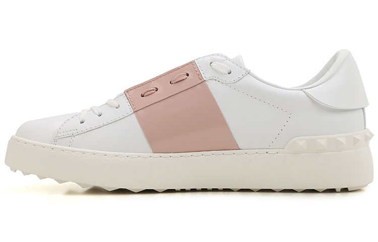 Женские кеды Valentino Open (бело-розовые)