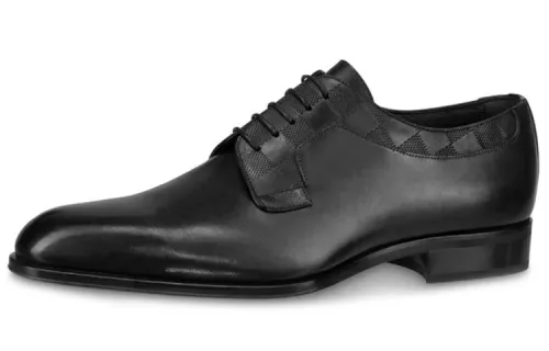 LOUIS VUITTON Haussmann Top Grain Cow Leather Casual Shoes Men's Black