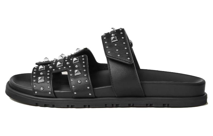 HERMES Chypre Slide Slippers Women's Black