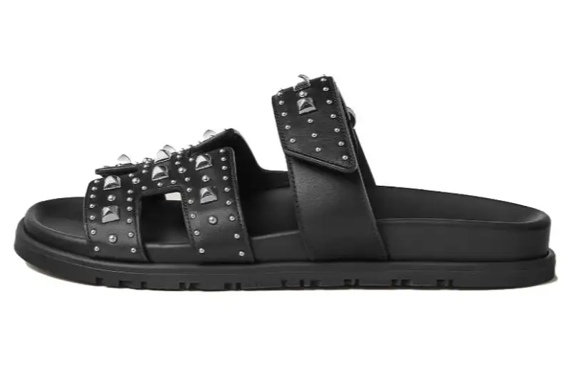 HERMES Chypre Slide Slippers Women's Black