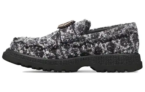 DIOR Buffalo Loafer 'Cannage Tweed - Navy Blue'
